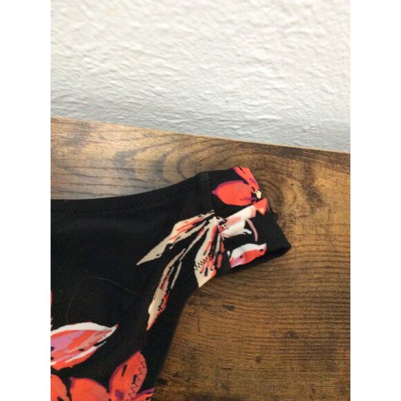 New NWT Bar III Black Floral Bikini Bottom Swim Wear XL Tropical Escape - Picture 2 of 8